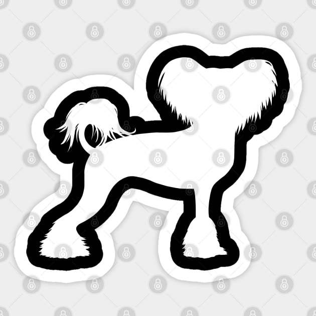 White Chinese Crested Dog Silhouette Sticker by Coffee Squirrel